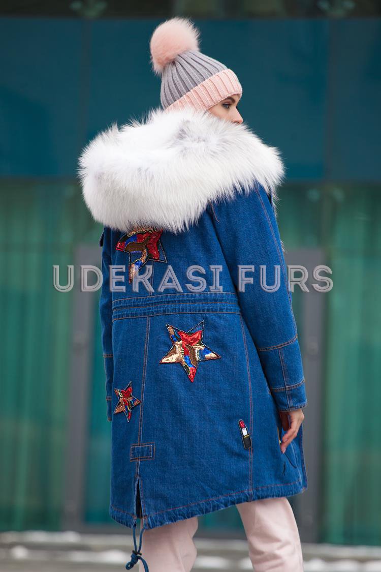 Джинсовая парка с мехом лисы арктической 5338 от магазина Udekasi Furs - #2