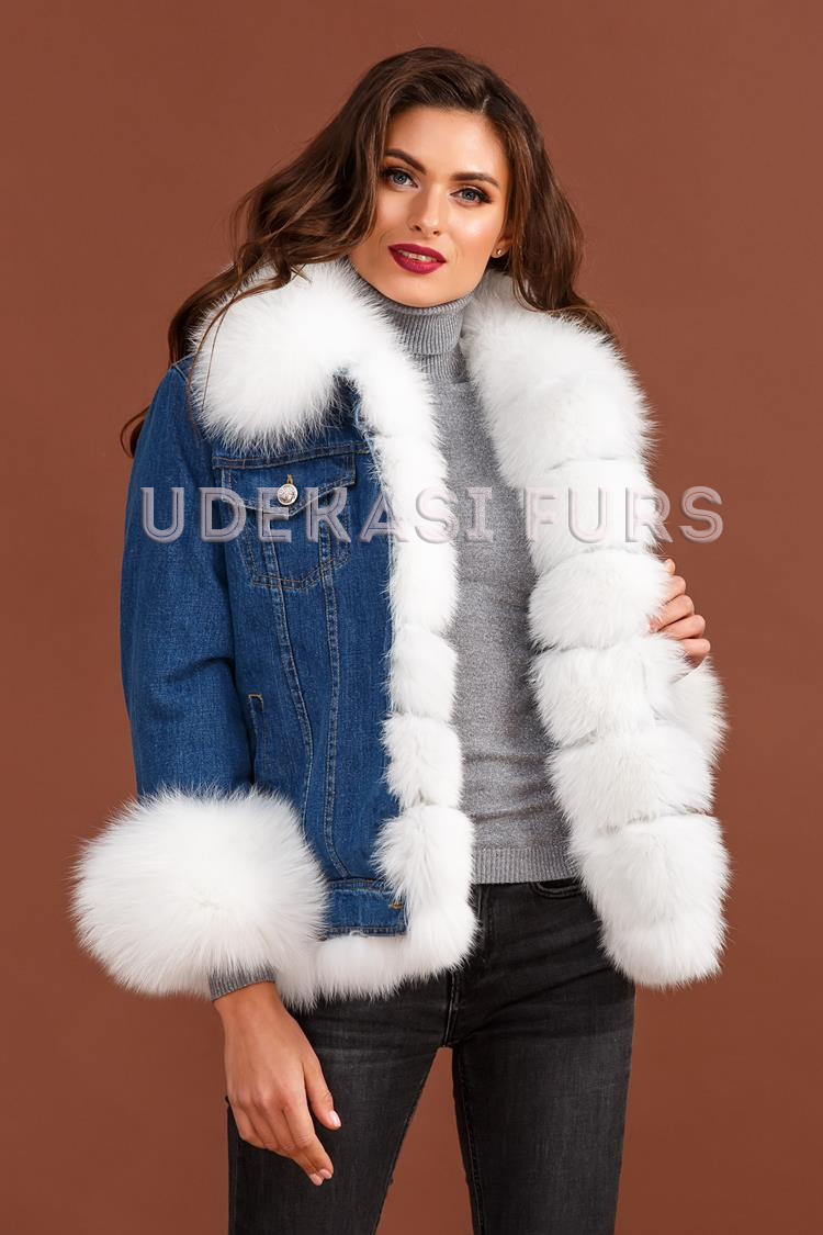 Джинсовая куртка с песца 5375-003 от магазина Udekasi Furs - #1